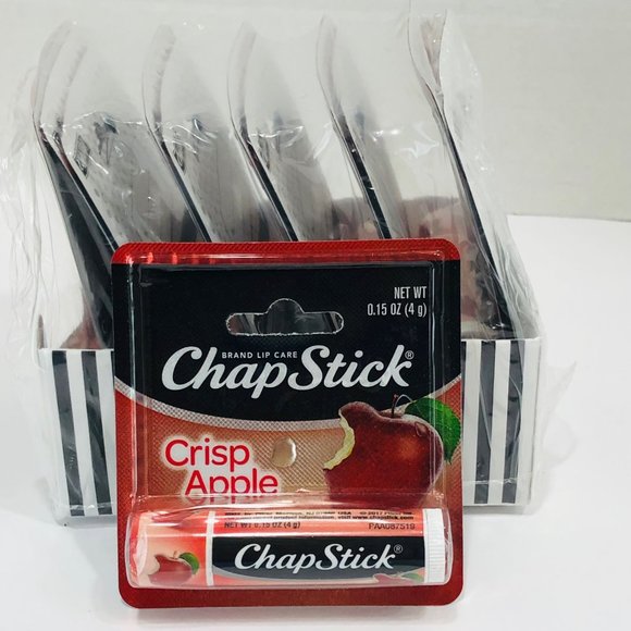 NEW ChapStick CRISP APPLE Lot of 12 SEALED .15 oz Lip Gloss Balm Chap Stick - Picture 2 of 7